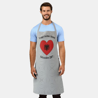 Albanian Flag Flag Heart Personalised Apron