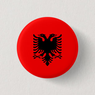 Albanian Flag, Flag of Albania 3 Cm Round Badge