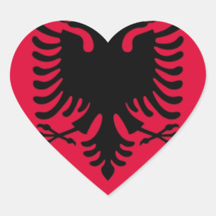 Albanian Flag Heart Sticker