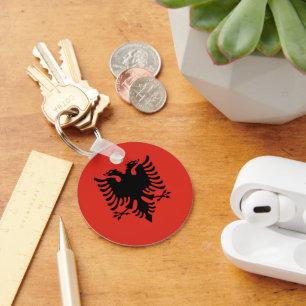 Albanian flag key ring
