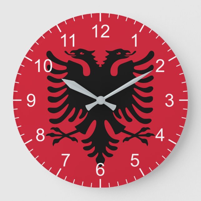 Albanian Flag Large Clock (Front)