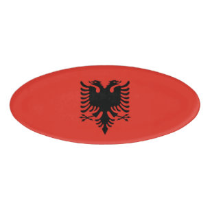 Albanian flag name tag