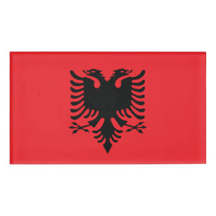 Albanian flag name tag