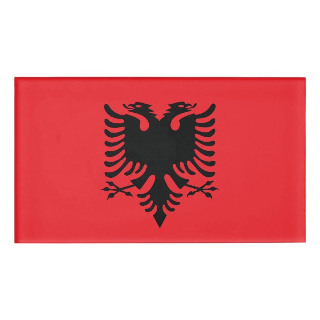 Albanian flag name tag (Front)