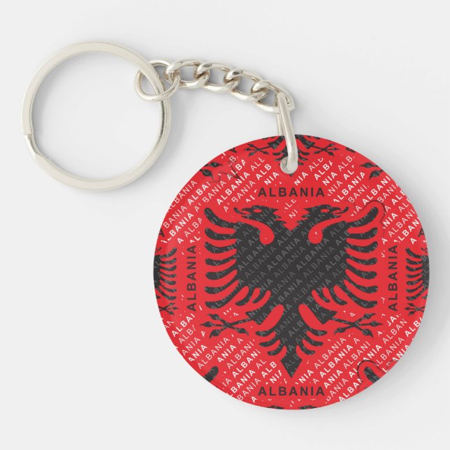 Albanian flag pattern 2 key ring (Front)
