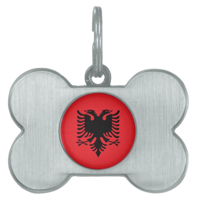 Albanian flag pet ID tag (Front)