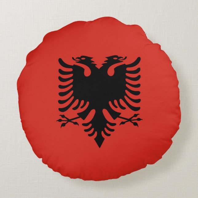 Albanian flag round cushion (Back)