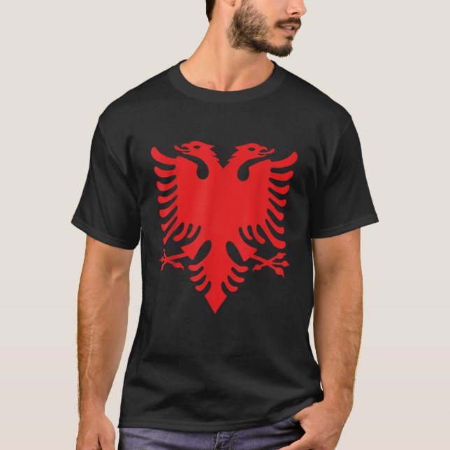 Albanian Flag Shirt Albania Double Headed Eagle T  (Front)