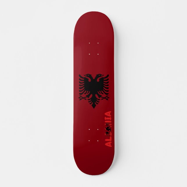 Albanian flag skateboard (Front)