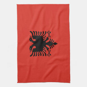 Albanian flag tea towel