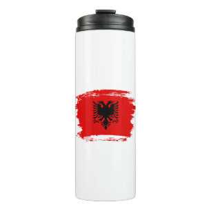 Albanian flag thermal tumbler