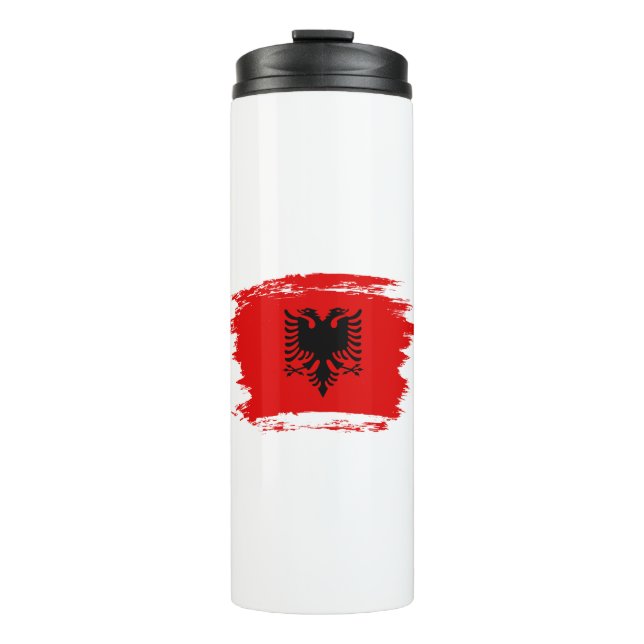 Albanian flag thermal tumbler (Front)