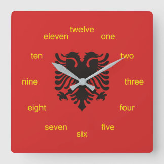 Albanian Flag Totally Square Wall Clock