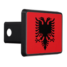 Albanian Flag Trailer Hitch Cover