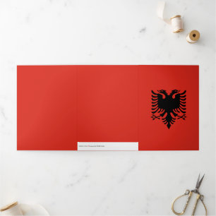 Albanian flag Tri-Fold card