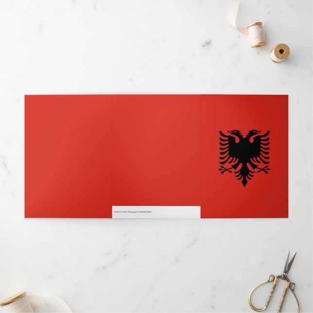 Albanian flag Tri-Fold card (Outside)