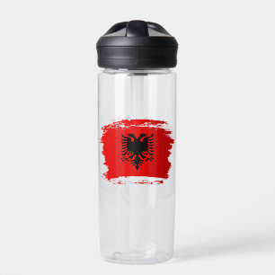 Albanian flag water bottle
