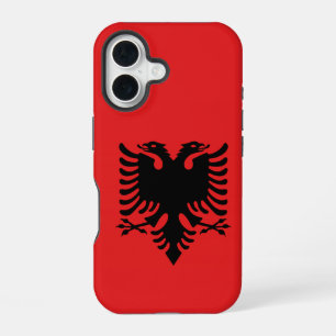 Albanian flag with two-headed eagle iPhone 16 case