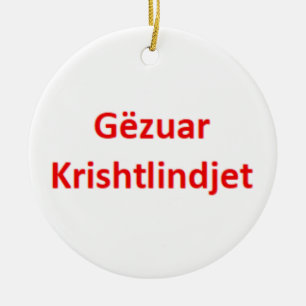 albanian gëzuar krishtlindjet ceramic tree decoration
