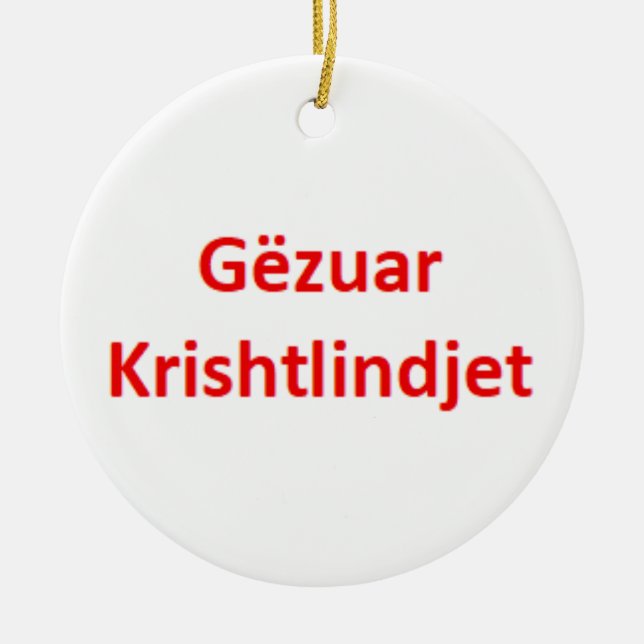 albanian gëzuar krishtlindjet ceramic tree decoration (Front)