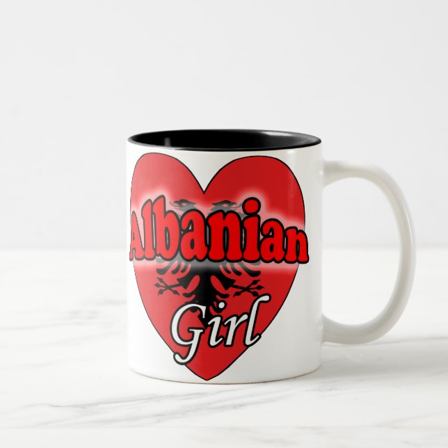 Albanian Girl Two-Tone Coffee Mug (Right)