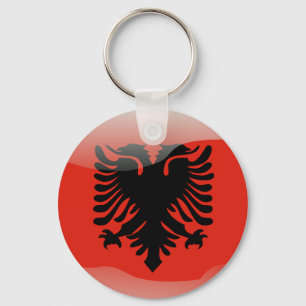 Albanian glossy flag key ring