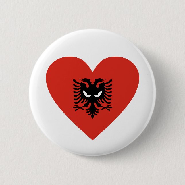Albanian Heart - For real Albanians! 6 Cm Round Badge (Front)