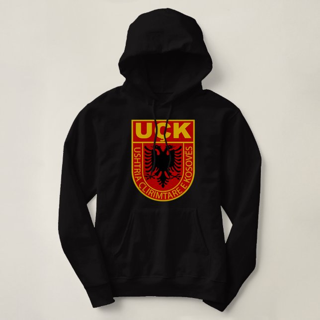 albanian kosovo army  uck uqk patriot hoodie (Design Front)