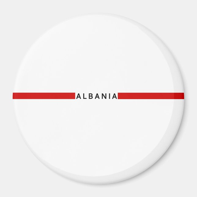 Albanian minimalistic flag magnet (Front)