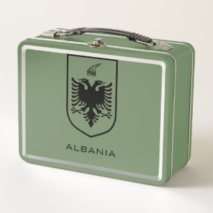 Albanian National Coat of Arms Heritage Ink Metal Lunch Box