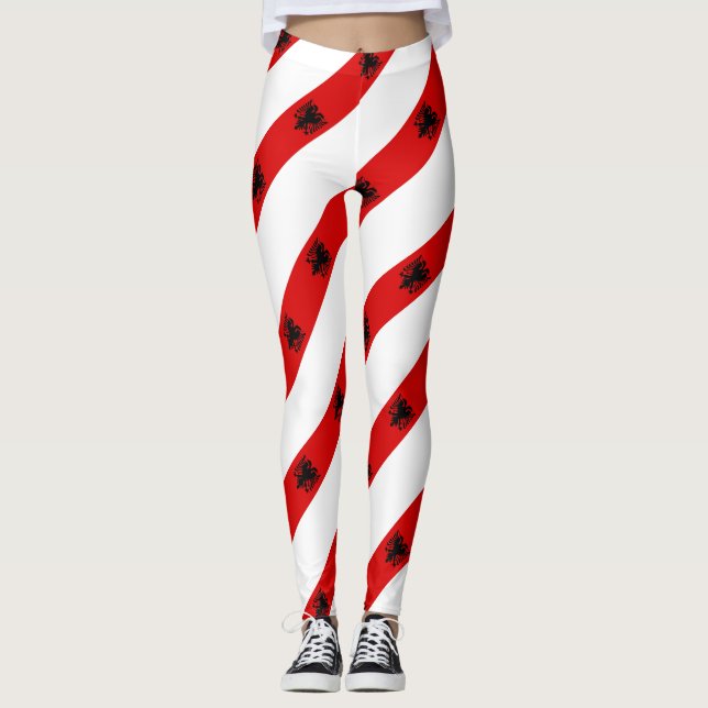 Albanian stripes flag leggings (Front)