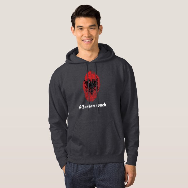 Albanian touch fingerprint flag hoodie (Front Full)