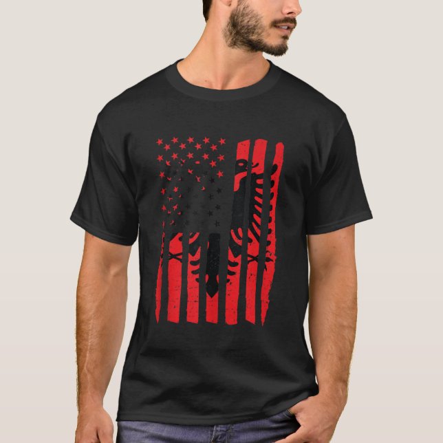 Albanian USA Flag Eagle Gift Men Women Kids Kosovo T-Shirt (Front)