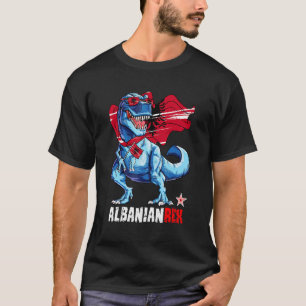 Albanianrex Proud Albanian Flag Fun Dinosaur Sauru T-Shirt