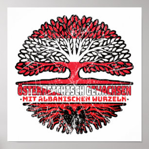 Albanisch Österreichisch Baum Poster