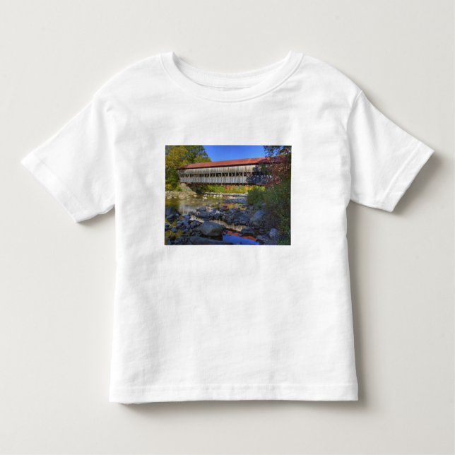 Albany covered bridge over Swift River, White Toddler T-Shirt (Front)