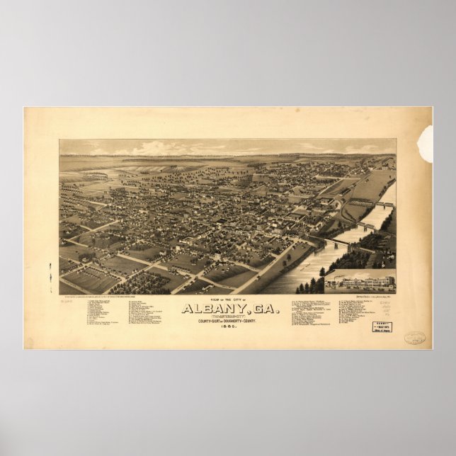 Albany Georgia 1885 Panoramic Map Poster (Front)