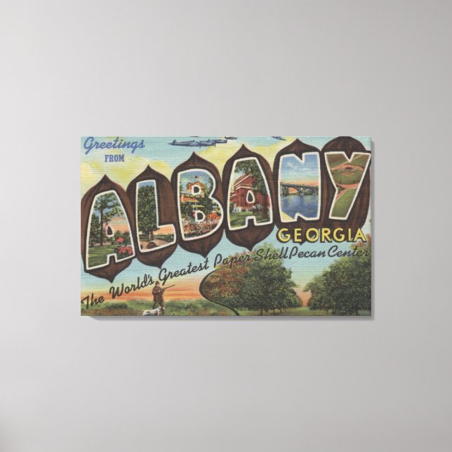 Albany, Georgia - Large Letter Scenes Canvas Print (Front)