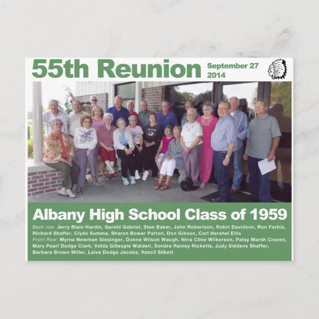 Albany High School Class of 1959 — 55th Reunion Postcard (Front)