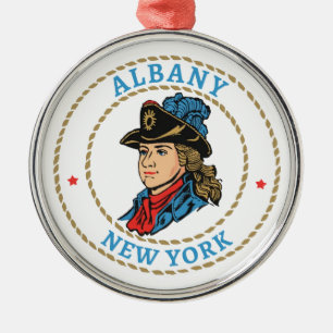 Albany New York Colonial Metal Tree Decoration