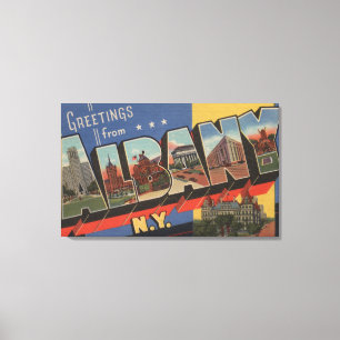 Albany, New York - Large Letter Scenes 2 Canvas Print