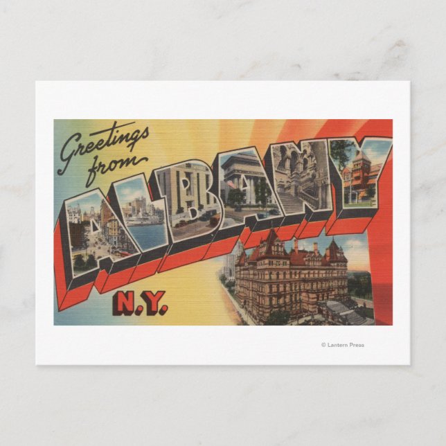 Albany, New York - Large Letter Scenes 2 Postcard (Front)