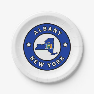 Albany New York Paper Plate
