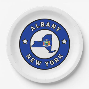 Albany New York Paper Plate