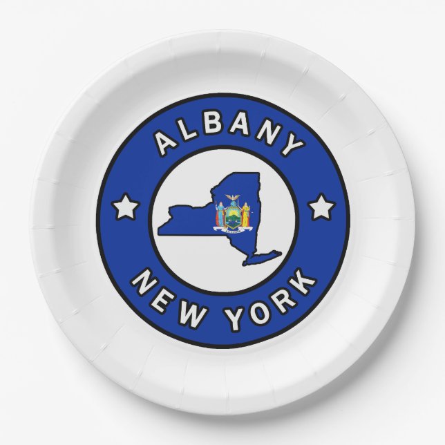 Albany New York Paper Plate (Front)