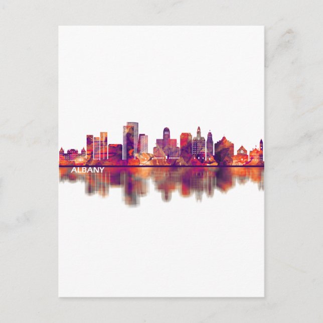 Albany New York Skyline Invitation Postcard (Front)