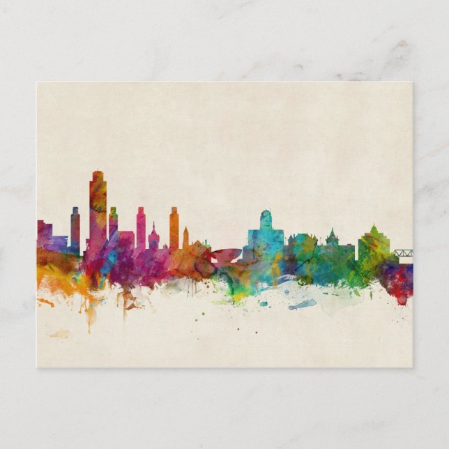 Albany New York Skyline Postcard (Front)