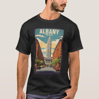 Albany New York Usa Vintage Travel Tourism   T-Shirt