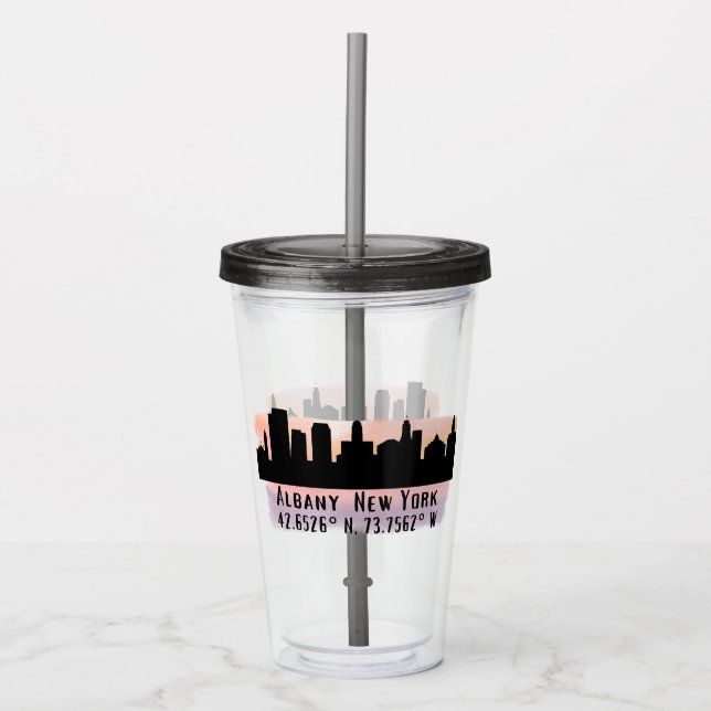 Albany NY City Skyline  Acrylic Tumbler (Front)