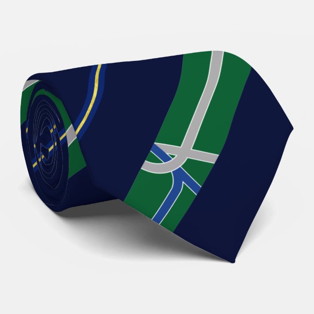 Albany (Oregon) city flag Neck Tie (Rolled)